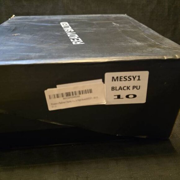 Ready Salted Black Combat Boots with Side Zipper Women's 10 - Picture 5 of 5